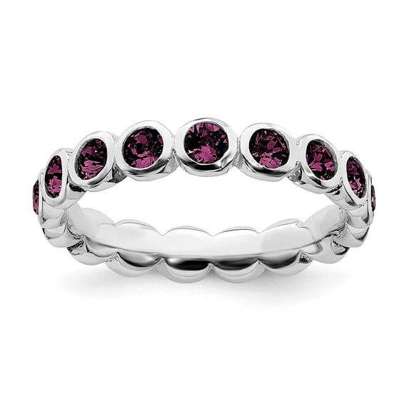 Sterling Silver Stackable Expressions June Swarovski Ring