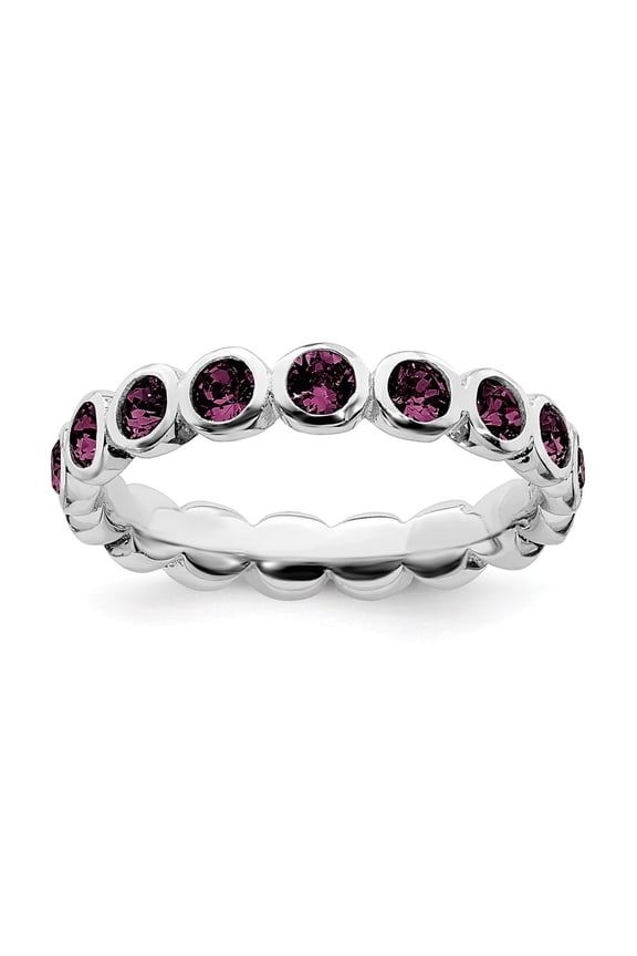 Sterling Silver Stackable Expressions June Swarovski Ring