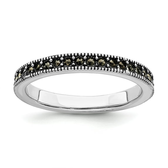 Sterling Silver Stackable Expressions Marcasite Band - Size 5