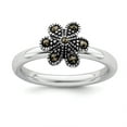 thumbnail image 1 of Sterling Silver Stackable Expressions Marcasite Scalloped Ring - Size 6, 1 of 3