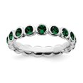 thumbnail image 1 of Sterling Silver Stackable Expressions May Swarovski Ring - Size 6, 1 of 3