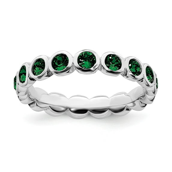 Sterling Silver Stackable Expressions May Swarovski Ring