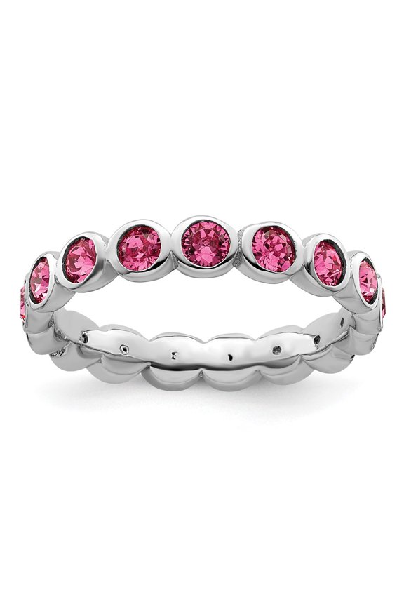 Sterling Silver Stackable Expressions October Swarovski Ring