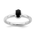 thumbnail image 1 of Sterling Silver Stackable Expressions Onyx Polished Ring, 1 of 1