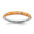 thumbnail image 1 of Sterling Silver Stackable Expressions Orange Enamel Swirl Ring Size 6, 1 of 5