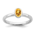 thumbnail image 1 of Sterling Silver Stackable Expressions Oval Citrine Ring, 1 of 1