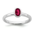 thumbnail image 1 of Sterling Silver Stackable Expressions Oval Created Ruby Ring, 1 of 1