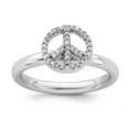 thumbnail image 1 of Sterling Silver Stackable Expressions Peace Symbol Diamond Ring - Size 7, 1 of 3