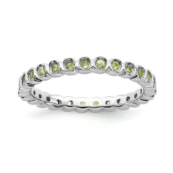 Sterling Silver Stackable Expressions Peridot Ring - Size 5