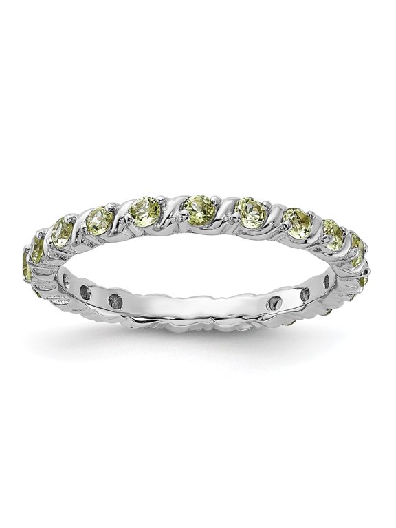 Sterling Silver Stackable Expressions Peridot Ring