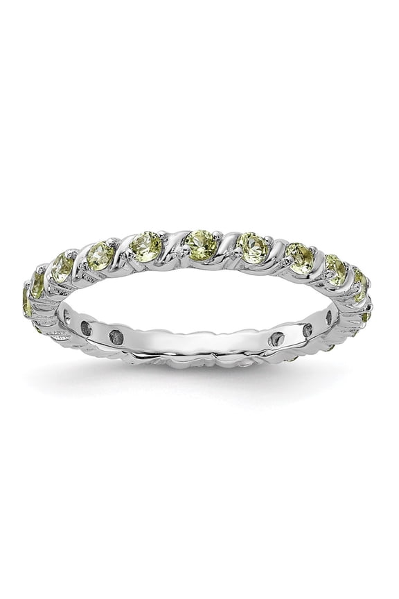 Sterling Silver Stackable Expressions Peridot Ring