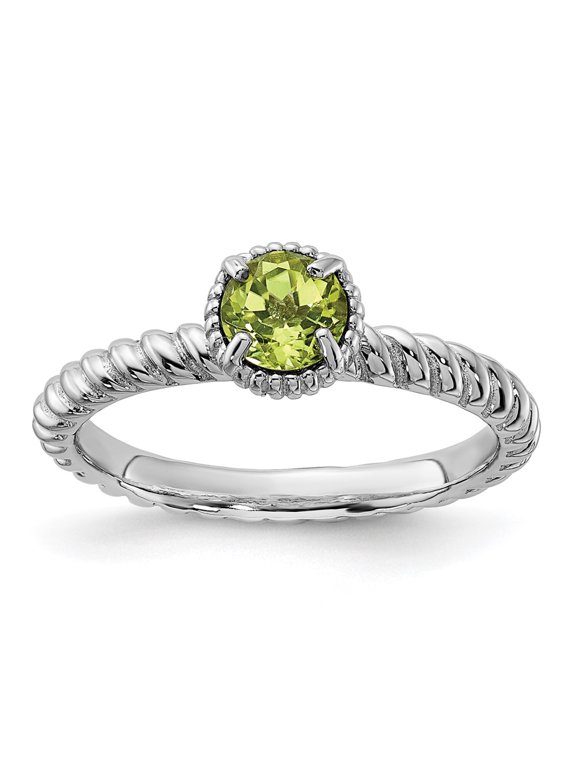 Sterling Silver Stackable Expressions Peridot Ring