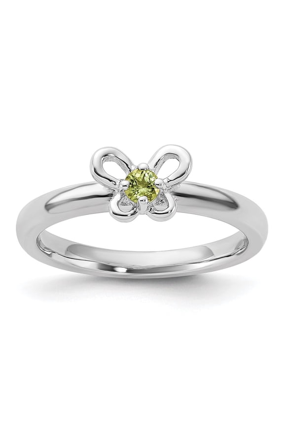 Sterling Silver Stackable Expressions Peridot Ring