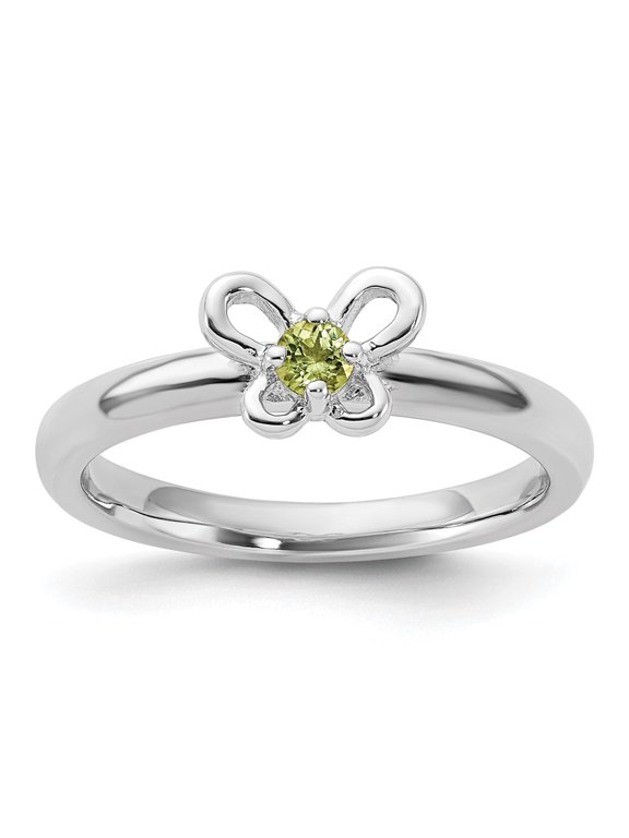 Sterling Silver Stackable Expressions Peridot Ring