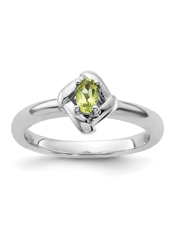 Sterling Silver Stackable Expressions Peridot Ring