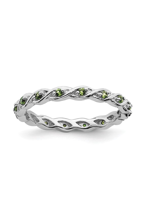 Sterling Silver Stackable Expressions Peridot Ring