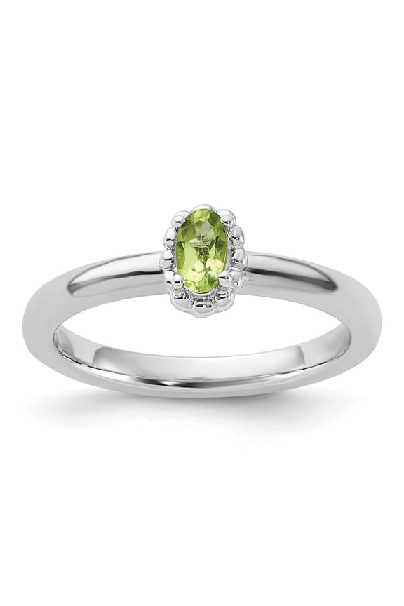 Sterling Silver Stackable Expressions Peridot Ring