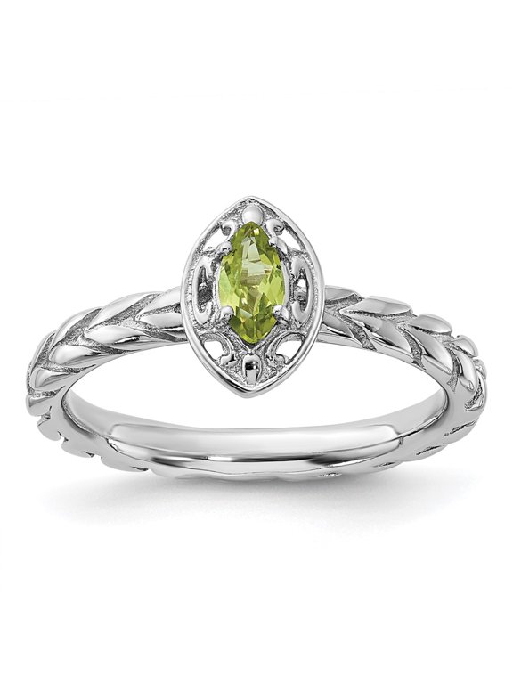 Sterling Silver Stackable Expressions Peridot Ring