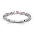 thumbnail image 1 of Sterling Silver Stackable Expressions Pink Tourm. & Diamond Ring, 1 of 1