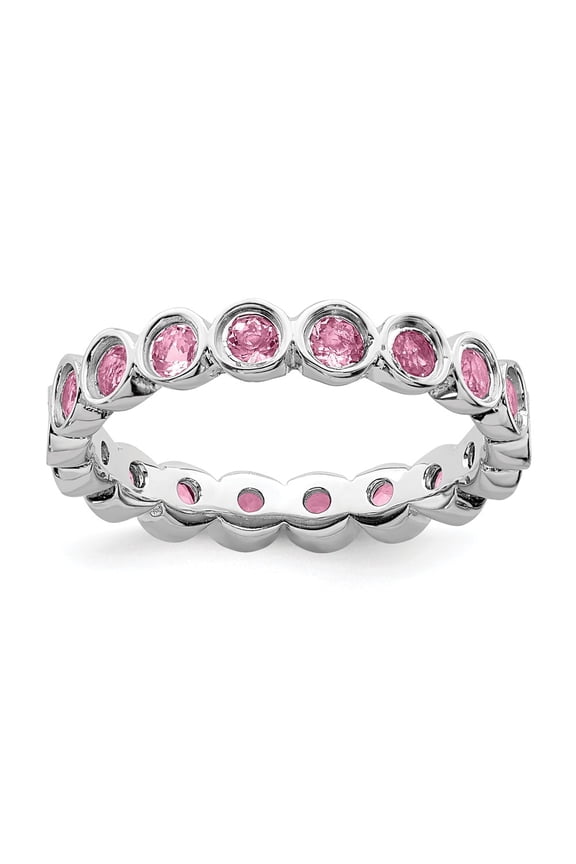 Sterling Silver Stackable Expressions Pink Tourmaline Ring