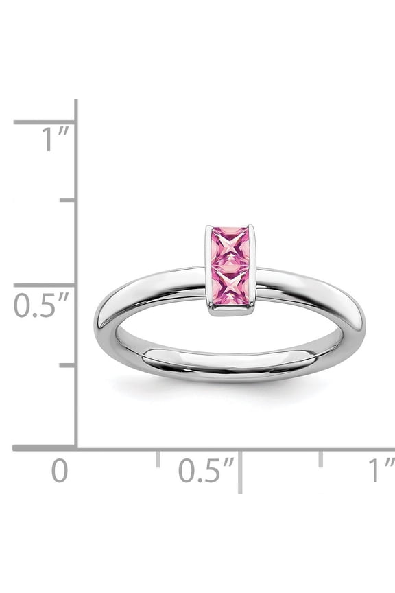 Sterling Silver Stackable Expressions Pink Tourmaline Ring
