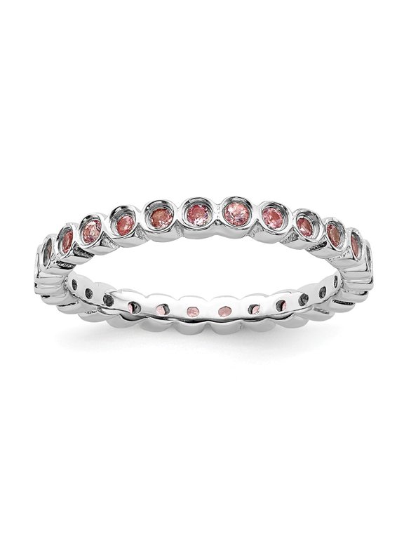 Sterling Silver Stackable Expressions Pink Tourmaline Ring