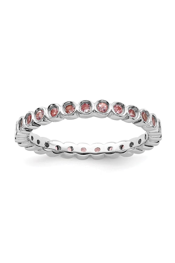 Sterling Silver Stackable Expressions Pink Tourmaline Ring