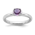 thumbnail image 1 of Sterling Silver Stackable Expressions Polished Amethyst Ring, 1 of 1