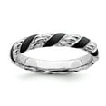 thumbnail image 1 of Sterling Silver Stackable Expressions Polished Black Enameled Ring, 1 of 1