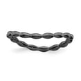 thumbnail image 1 of Sterling Silver Stackable Expressions Polished Black-plate Wave Ring - Size 5, 1 of 3