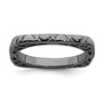 thumbnail image 1 of Sterling Silver Stackable Expressions Polished Black-plated Square Ring - Size 8, 1 of 3