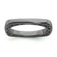thumbnail image 1 of Sterling Silver Stackable Expressions Polished Black-plated Square Ring, 1 of 1