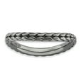 thumbnail image 1 of Sterling Silver Stackable Expressions Polished Black-plated Wave Ring - Size 5, 1 of 3