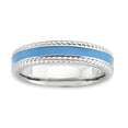 thumbnail image 1 of Sterling Silver Stackable Expressions Polished Blue Enameled Ring - Size 5, 1 of 3