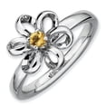 thumbnail image 1 of Sterling Silver Stackable Polished Citrine Flower Ring - .10 cwt - Size 7, 1 of 3