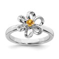 thumbnail image 1 of Sterling Silver Stackable Expressions Polished Citrine Flower Ring, 1 of 1
