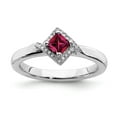 thumbnail image 1 of Sterling Silver Stackable Expressions Polished Cr. Ruby & Dia Ring, 1 of 1