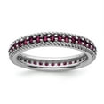 thumbnail image 1 of Sterling Silver Stackable Expressions Polished Created Ruby Eternity Ring, 1 of 1