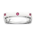 thumbnail image 1 of Sterling Silver Stackable Expressions Polished Created Ruby Square Ring, 1 of 1
