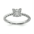 thumbnail image 1 of Sterling Silver Stackable Expressions Polished Diamond Angel Ring, 1 of 5