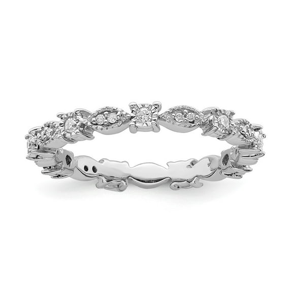 Sterling Silver Stackable Expressions Polished Diamond Ring