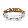 thumbnail image 1 of Sterling Silver Stackable Expressions Polished Enameled Animal Print Ring - Size 5, 1 of 3