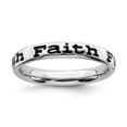 thumbnail image 1 of Sterling Silver Stackable Expressions Polished Enameled Faith Ring Size 10, 1 of 5