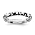 thumbnail image 1 of Sterling Silver Stackable Expressions Polished Enameled Faith Ring - Size 6, 1 of 3