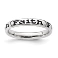 thumbnail image 1 of Sterling Silver Stackable Expressions Polished Enameled Faith Ring, 1 of 5