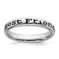 thumbnail image 1 of Sterling Silver Stackable Expressions Polished Enameled Friends Ring - Size 7, 1 of 3