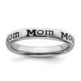 thumbnail image 1 of Sterling Silver Stackable Expressions Polished Enameled Mom Ring, 1 of 1