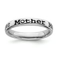 thumbnail image 1 of Sterling Silver Stackable Expressions Polished Enameled Mother Ring - Size 5, 1 of 3