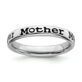 thumbnail image 1 of Sterling Silver Stackable Expressions Polished Enameled Mother Ring, 1 of 1
