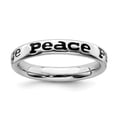 thumbnail image 1 of Sterling Silver Stackable Expressions Polished Enameled Peace Ring - Size 5, 1 of 3